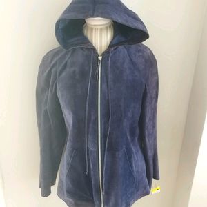 Rozae Nicholas Purple Suede Hoodie Jacket Large